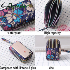 Cyflymder New Fashion Women Wallet Bag Purse Triple Zipper Clutch Ladies Card Money Phone Case