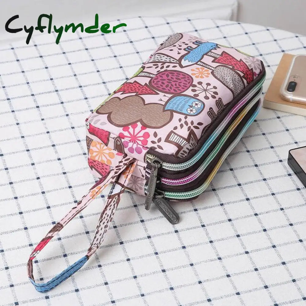 Cyflymder New Fashion Women Wallet Bag Purse Triple Zipper Clutch Ladies Card Money Phone Case