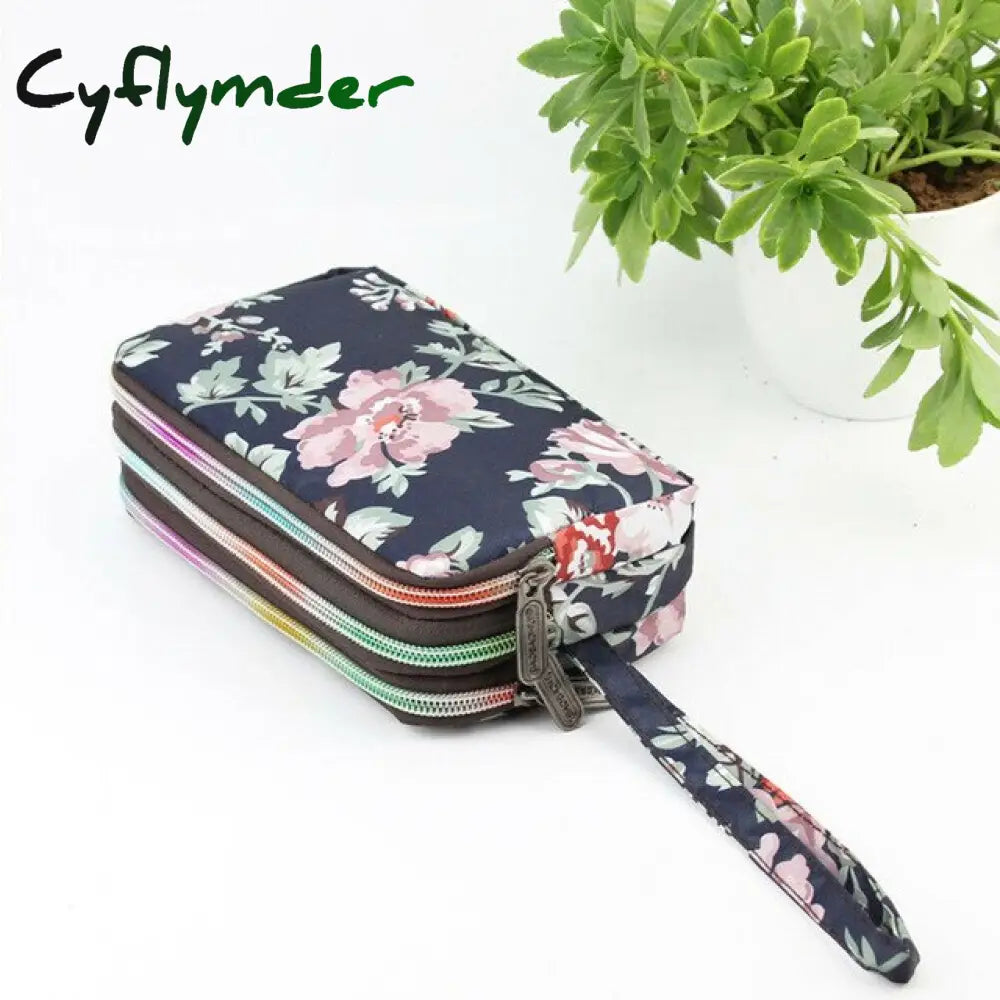 Cyflymder New Fashion Women Wallet Bag Purse Triple Zipper Clutch Ladies Card Money Phone Case