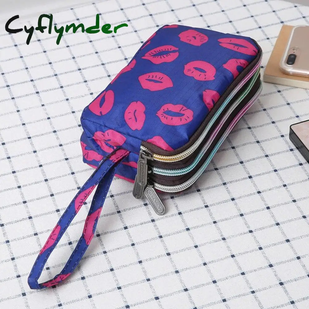 Cyflymder New Fashion Women Wallet Bag Purse Triple Zipper Clutch Ladies Card Money Phone Case