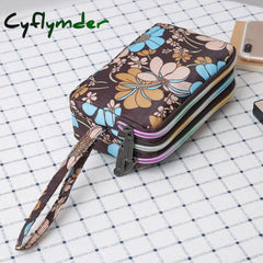 Cyflymder New Fashion Women Wallet Bag Purse Triple Zipper Clutch Ladies Card Money Phone Case