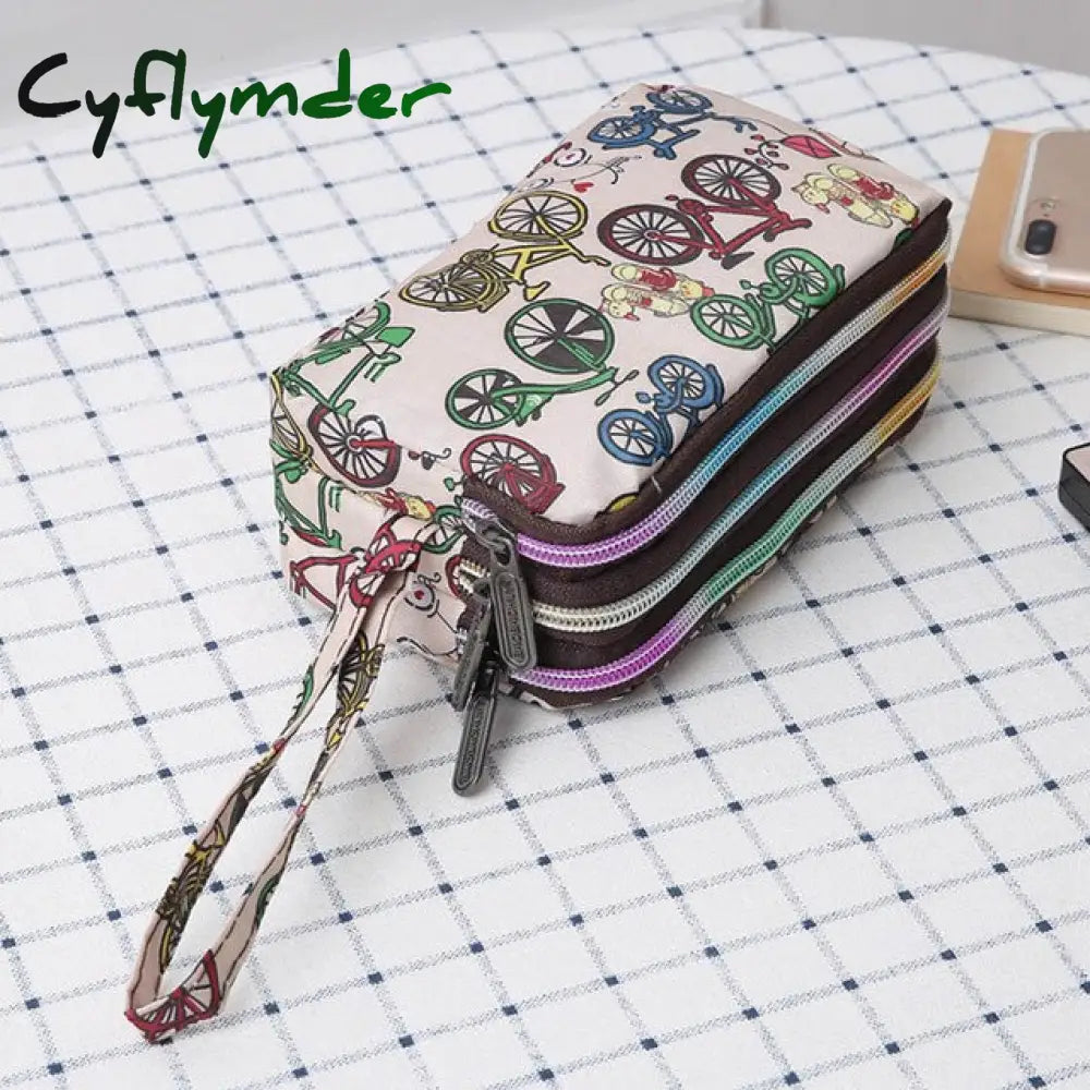 Cyflymder New Fashion Women Wallet Bag Purse Triple Zipper Clutch Ladies Card Money Phone Case