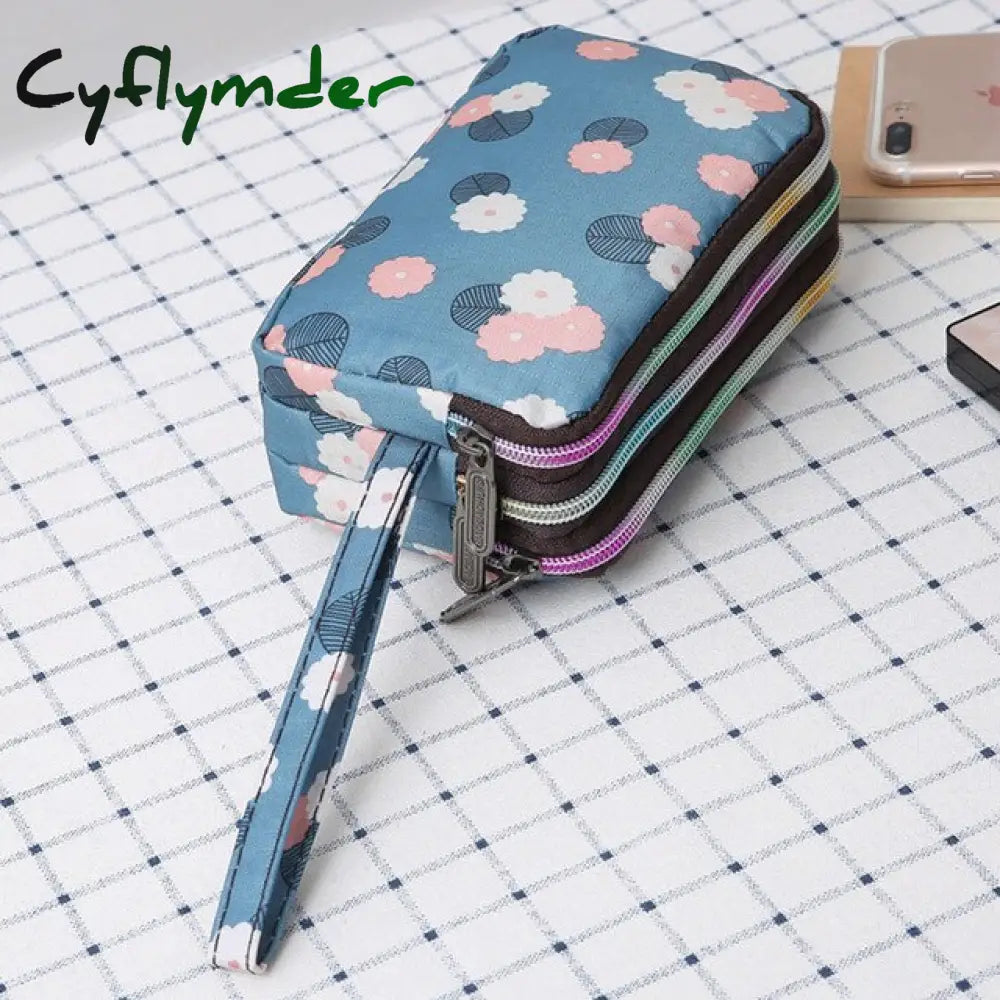 Cyflymder New Fashion Women Wallet Bag Purse Triple Zipper Clutch Ladies Card Money Phone Case