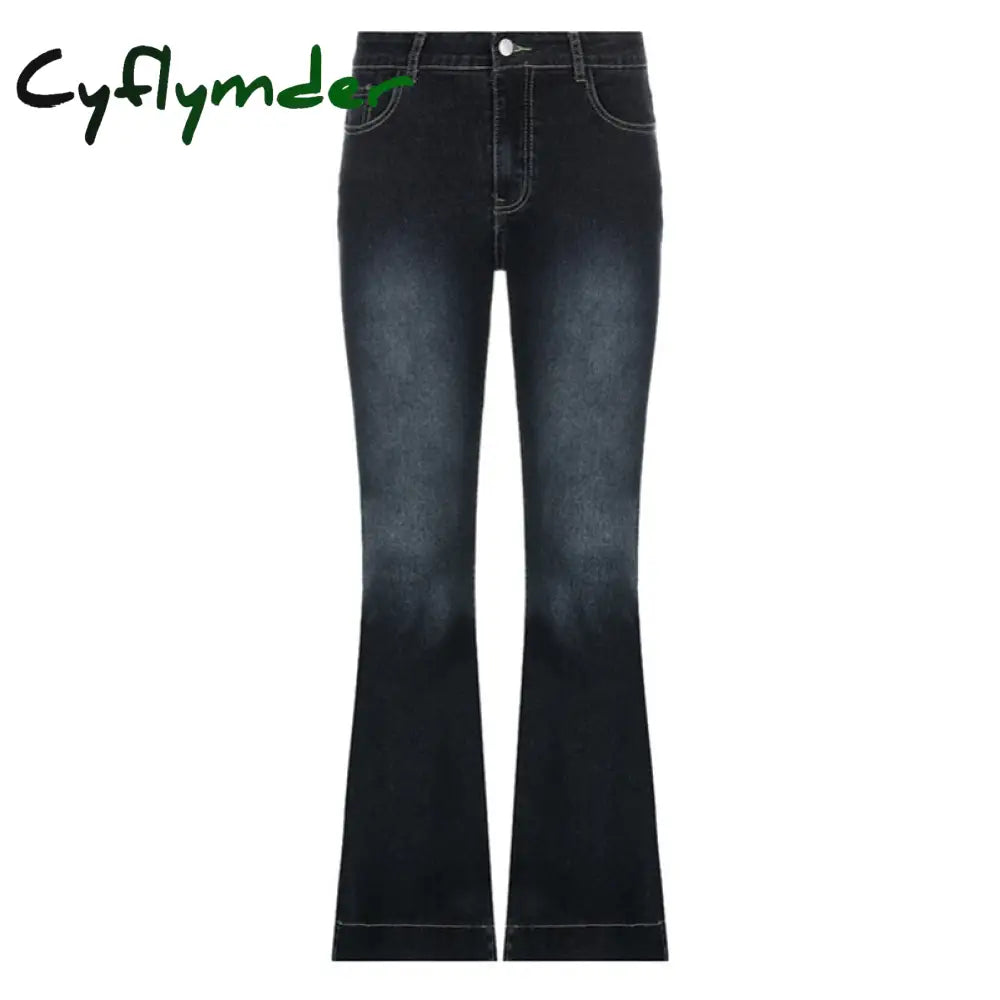 Cyflymder New Flare Jeans Women’s Low Waist Trousers Vintage Aesthetic Denim Pants Streetwear Mom