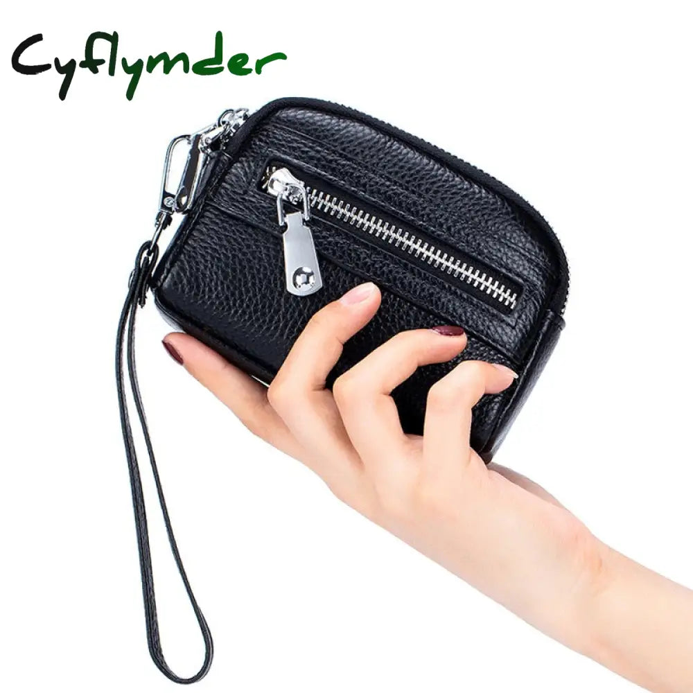 Cyflymder New Genuine Leather Wallets For Women Cowhide Purses Female Large Capacity Money Bag