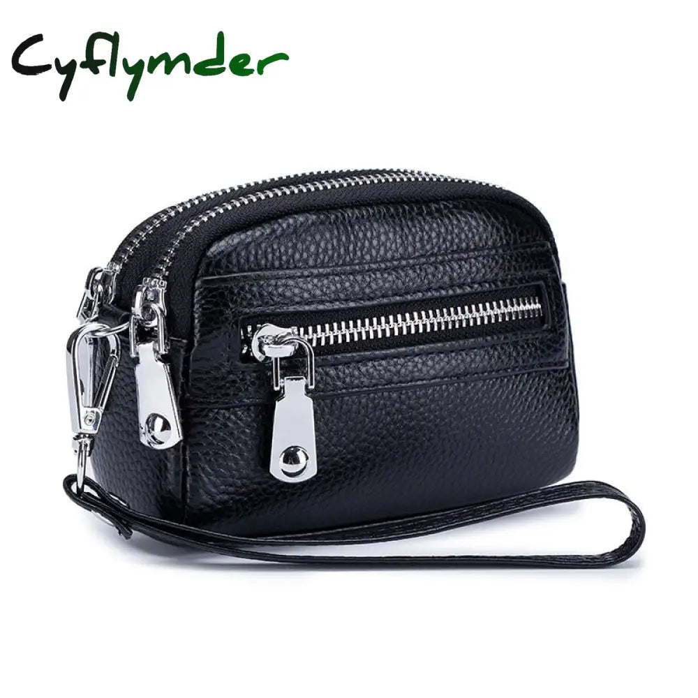 Cyflymder New Genuine Leather Wallets For Women Cowhide Purses Female Large Capacity Money Bag