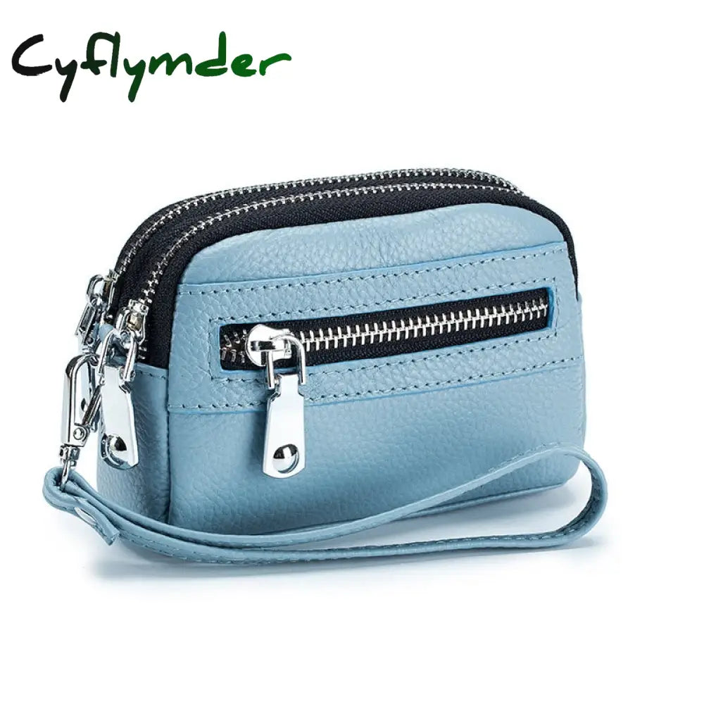 Cyflymder New Genuine Leather Wallets For Women Cowhide Purses Female Large Capacity Money Bag