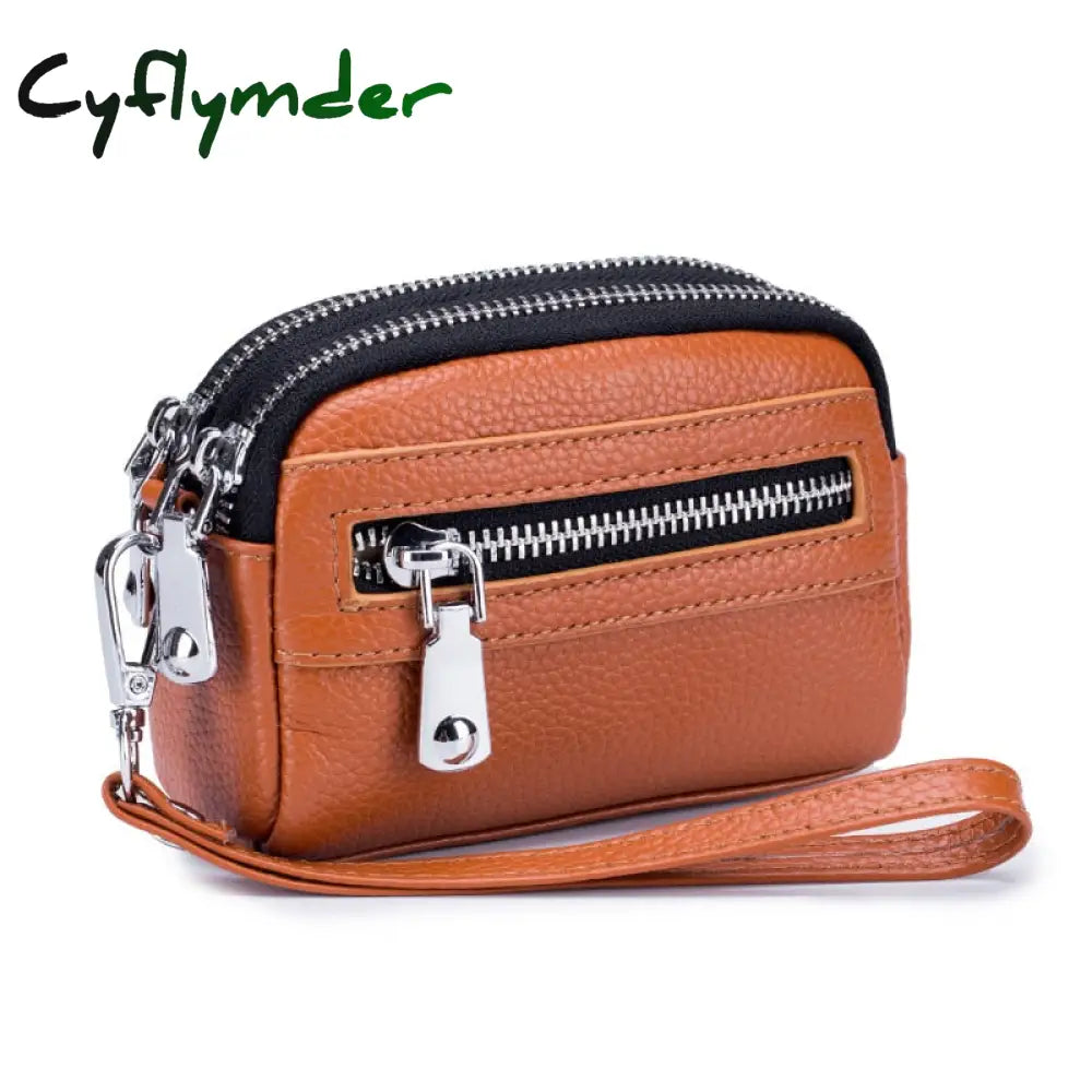 Cyflymder New Genuine Leather Wallets For Women Cowhide Purses Female Large Capacity Money Bag