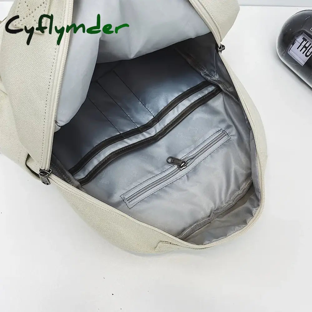 Cyflymder New Green Leisure Canvas Backpack Teen College Student Book Bag Boy Travel Rucksack