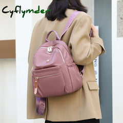 Cyflymder New High-Quality Waterproof Nylon Fabric Women’s Backpack Fashion Mini Shopping Small