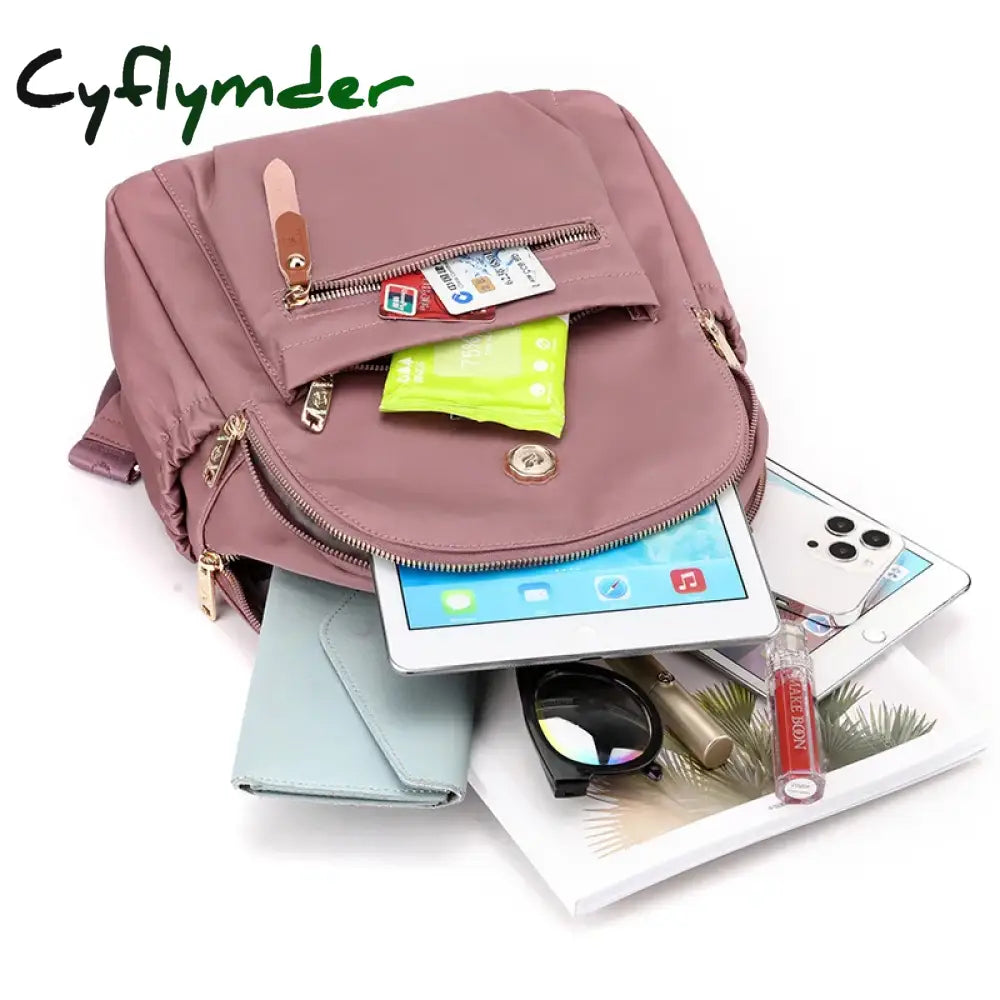 Cyflymder New High-Quality Waterproof Nylon Fabric Women’s Backpack Fashion Mini Shopping Small