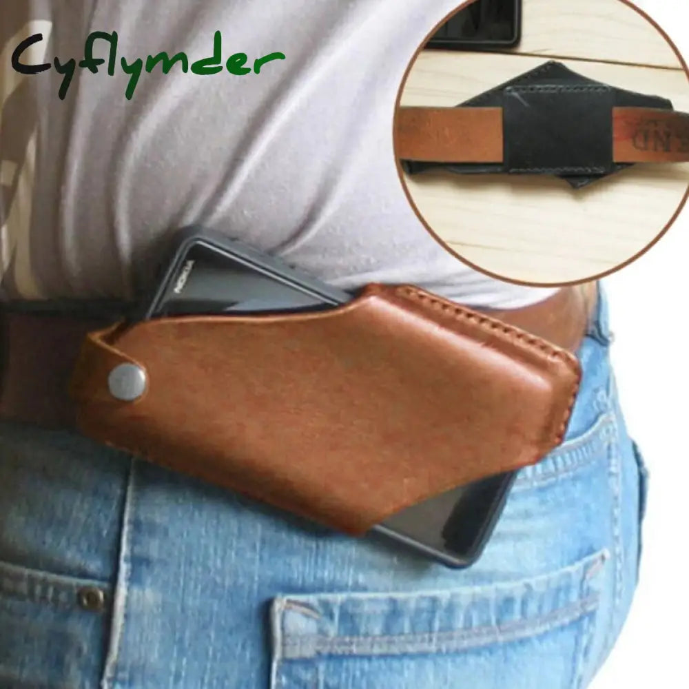 Cyflymder New Hot Sale 1Pc Pu Waist Bag Cellphone Loop Holster Case Belt Props Leather Purse For