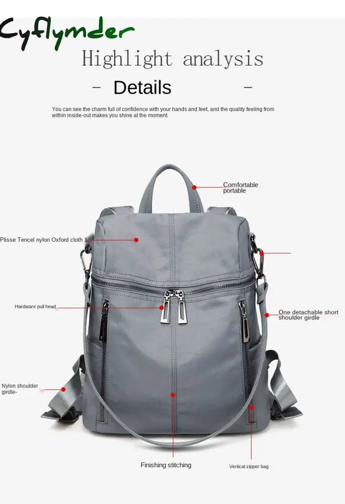 Cyflymder New Hot Sale High Quality Backpack Women Shoulder Bags Multifunction Travel School For