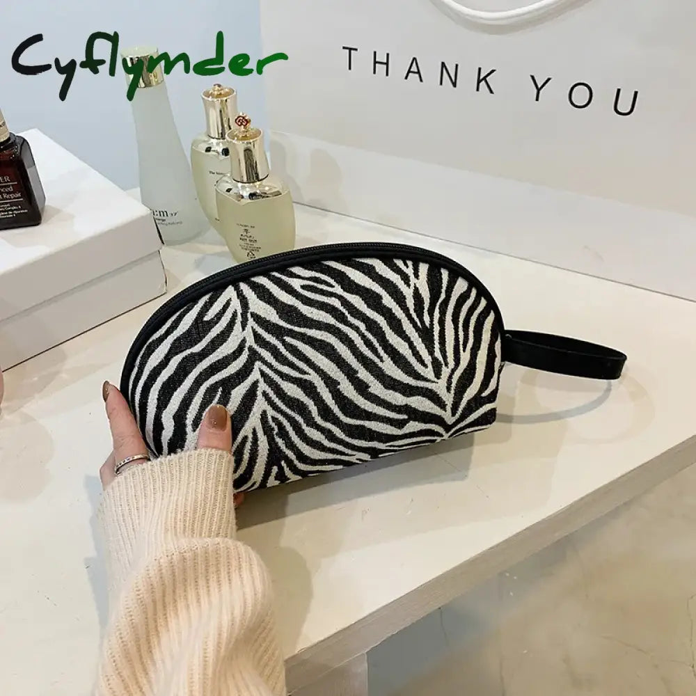 Cyflymder New Houndstooth Cosmetic Bag Female Classic Zipper Small Storage Casual Portable Mini