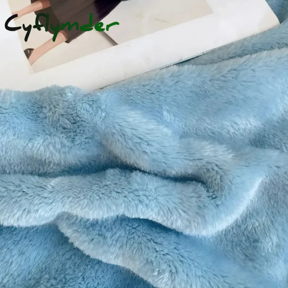 Cyflymder New Imitation Rabbit Velvet Autumn Warm Blanket Soft Fluffy Coral Fleece Sofa Blanket Warmth Throw Blankets