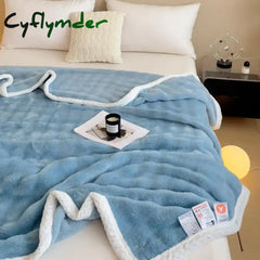 Cyflymder New Imitation Rabbit Velvet Autumn Warm Blanket Soft Fluffy Coral Fleece Sofa Blanket Warmth Throw Blankets