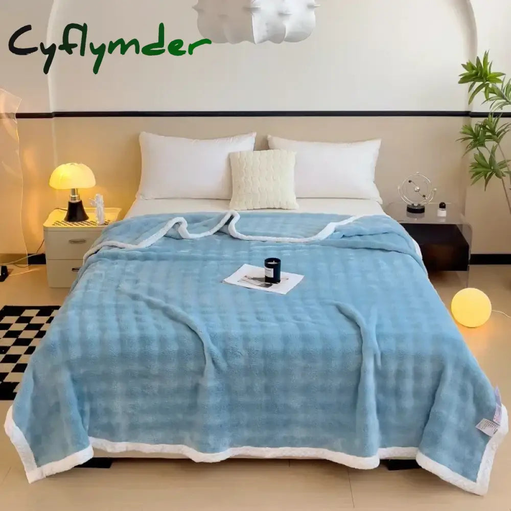 Cyflymder New Imitation Rabbit Velvet Autumn Warm Blanket Soft Fluffy Coral Fleece Sofa Blanket Warmth Throw Blankets