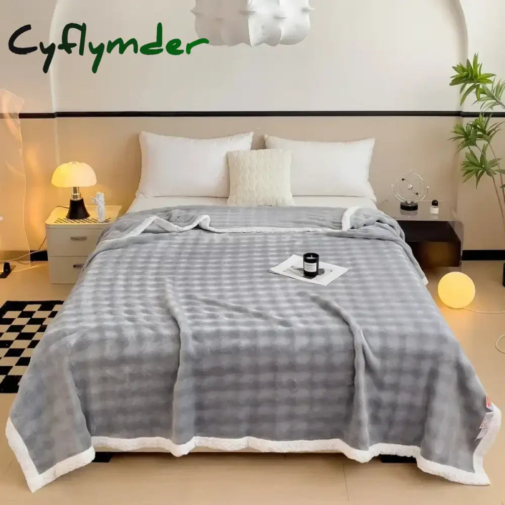 Cyflymder New Imitation Rabbit Velvet Autumn Warm Blanket Soft Fluffy Coral Fleece Sofa Blanket Warmth Throw Blankets