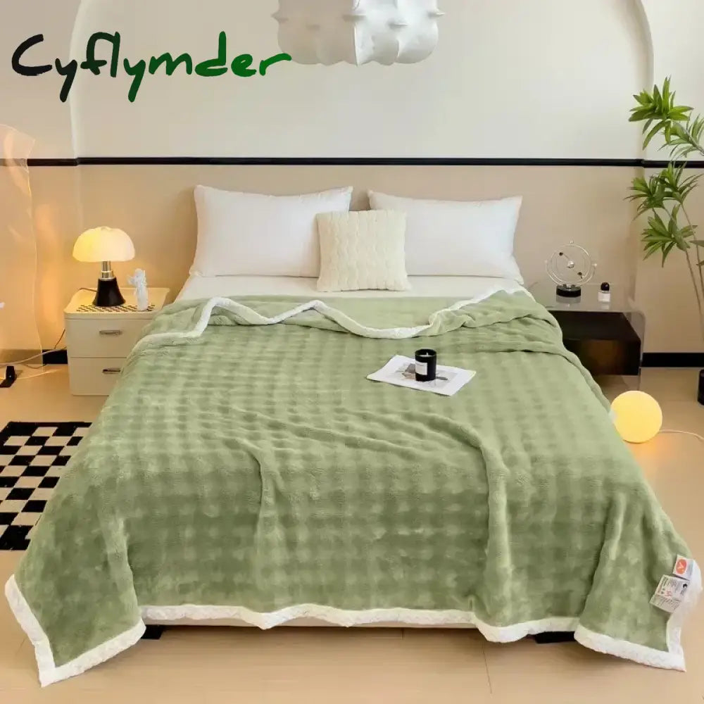 Cyflymder New Imitation Rabbit Velvet Autumn Warm Blanket Soft Fluffy Coral Fleece Sofa Blanket Warmth Throw Blankets