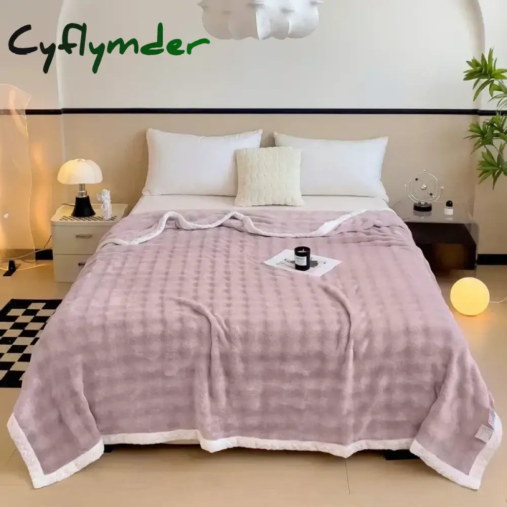 Cyflymder New Imitation Rabbit Velvet Autumn Warm Blanket Soft Fluffy Coral Fleece Sofa Blanket Warmth Throw Blankets