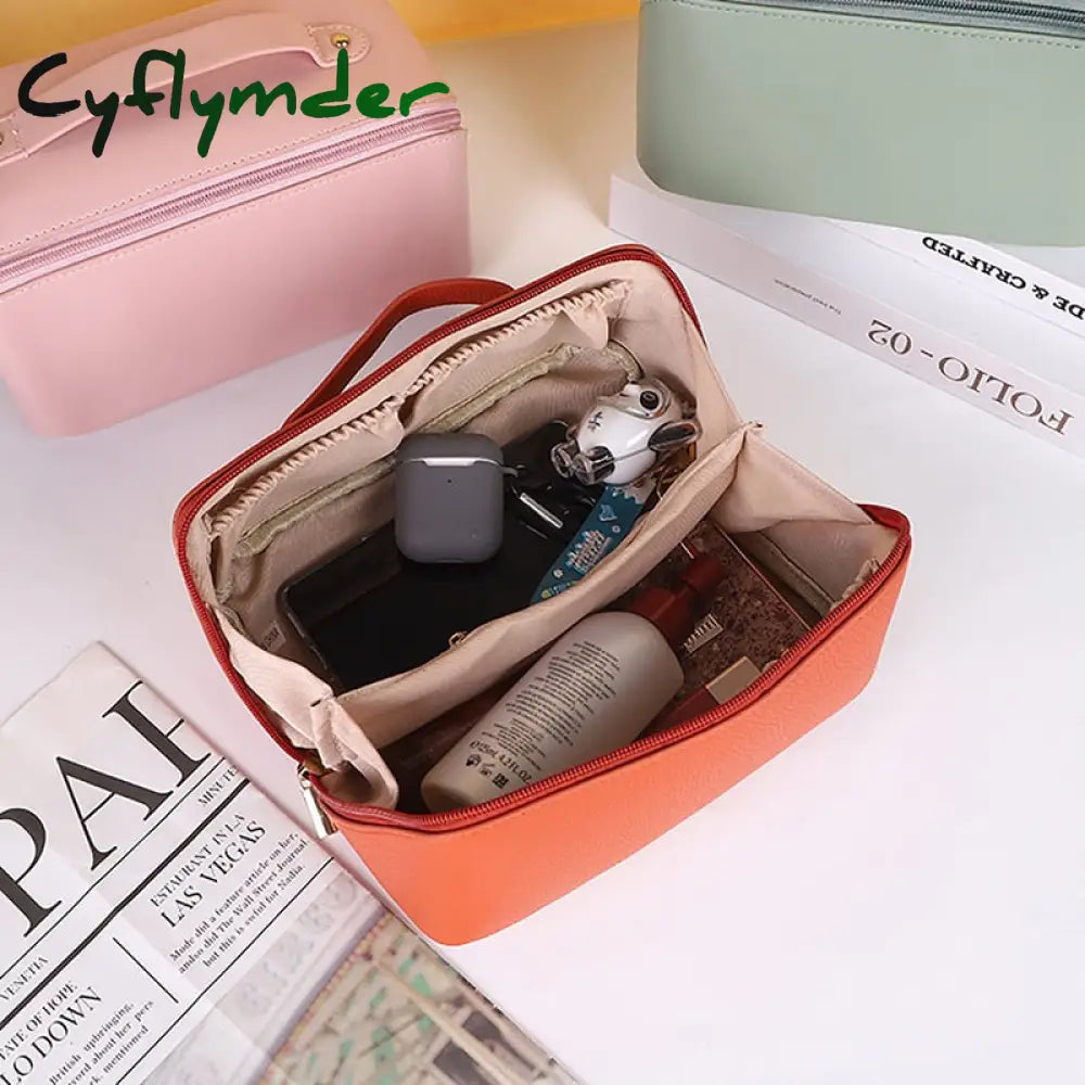Cyflymder New Ins Portable Makeup Bag Large-Capacity Travel Cosmetic Women Waterproof Storage Case