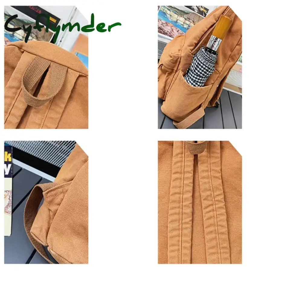 Cyflymder New Korean Large Capacity Canvas Backpacks Women Kawaii Students Preppy Bag For Teenage