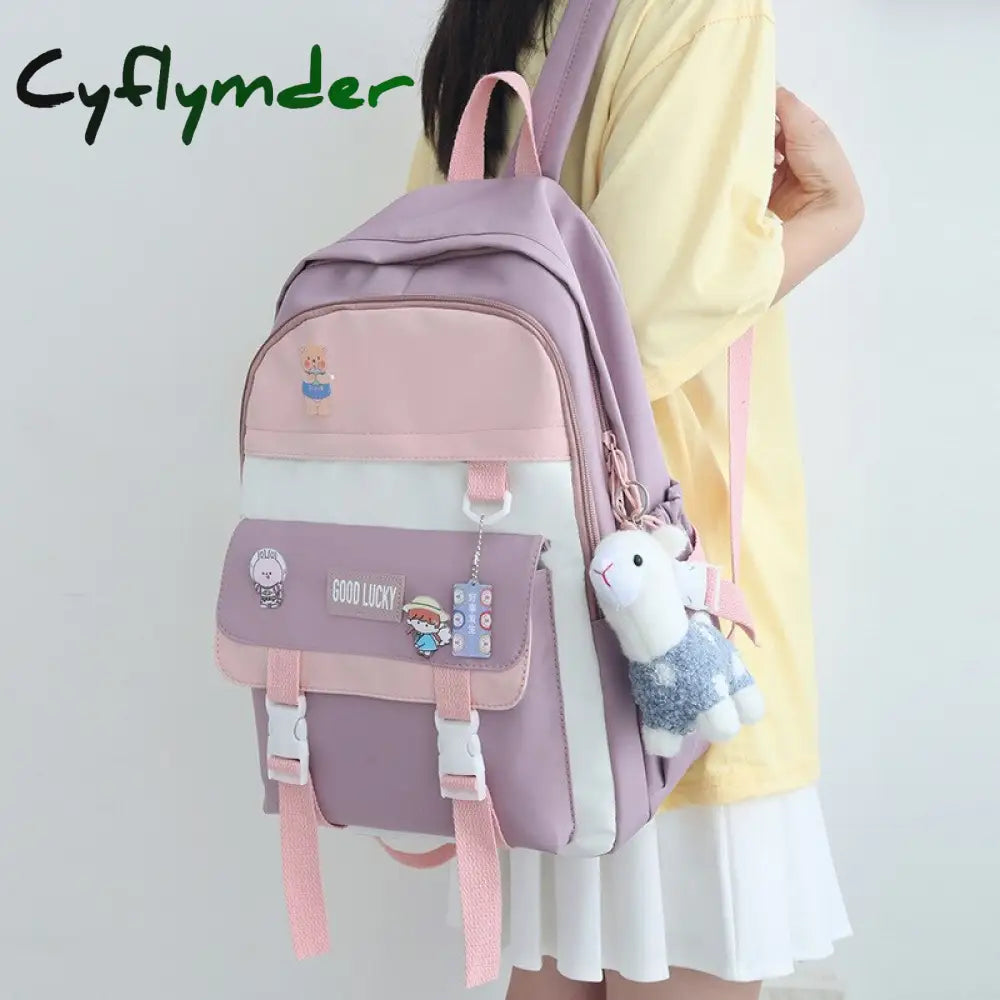 Cyflymder New Korean Style Backpacks Women Travel Bags Cute Candy Color Bag For Teenager Girl