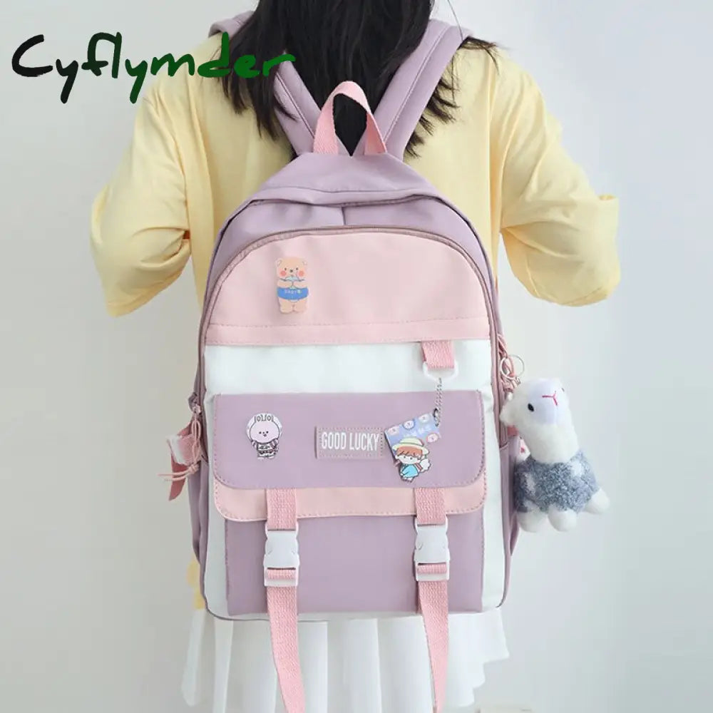 Cyflymder New Korean Style Backpacks Women Travel Bags Cute Candy Color Bag For Teenager Girl