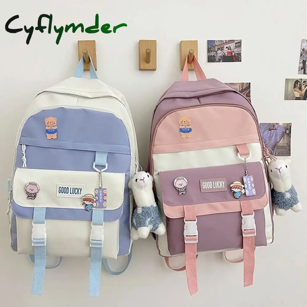 Cyflymder New Korean Style Backpacks Women Travel Bags Cute Candy Color Bag For Teenager Girl