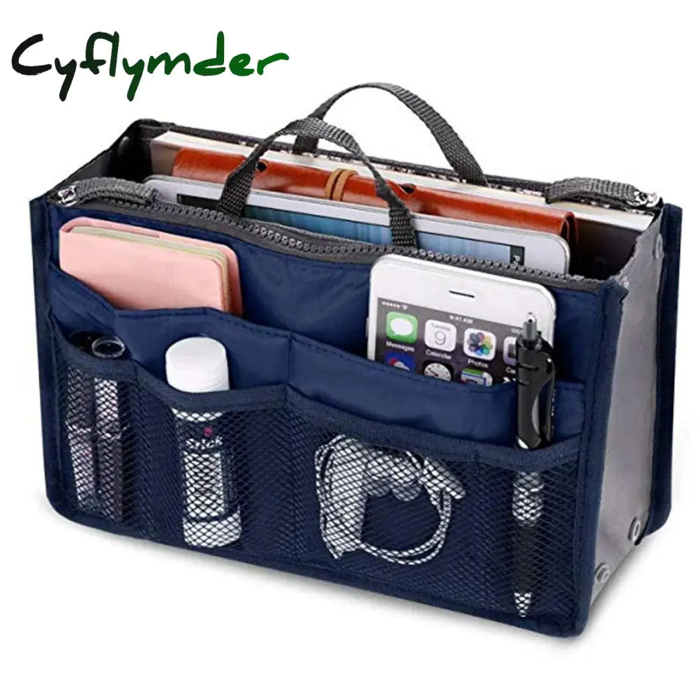 Cyflymder New Ladies Portable Organizer Bag Multifunction Travel Compartment Handbag Women Simple