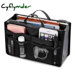 Cyflymder New Ladies Portable Organizer Bag Multifunction Travel Compartment Handbag Women Simple