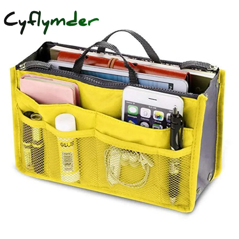 Cyflymder New Ladies Portable Organizer Bag Multifunction Travel Compartment Handbag Women Simple