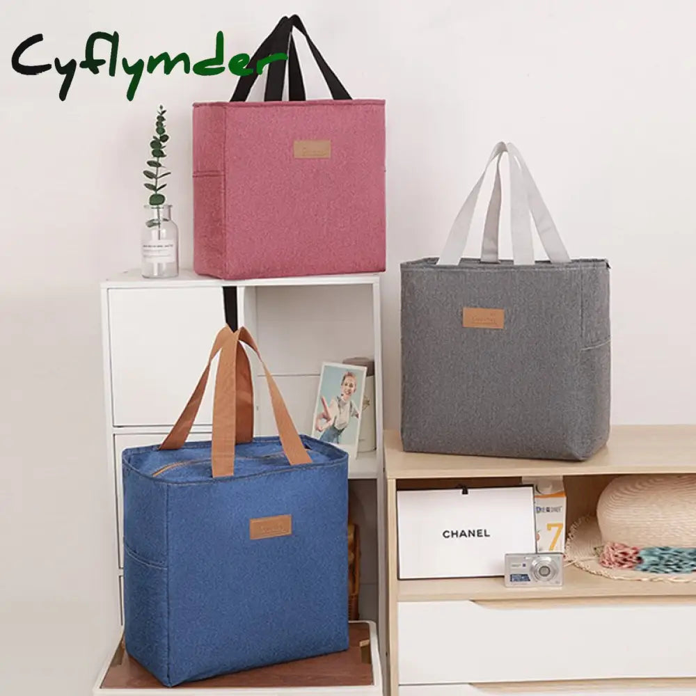 Cyflymder New Large Capacity Thermal Lunch Bag For Women Portable Outdoor Picnic Food Insulated