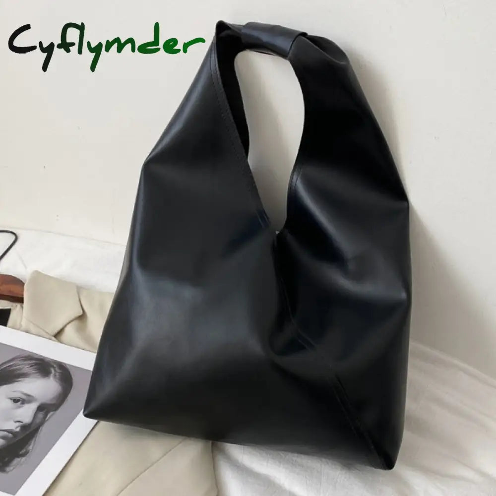 Cyflymder New Leather Totes Bags Women Casual Wild Ladies Hobos Handbags Large Capacity Shoulder