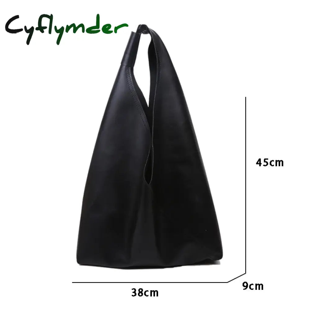 Cyflymder New Leather Totes Bags Women Casual Wild Ladies Hobos Handbags Large Capacity Shoulder