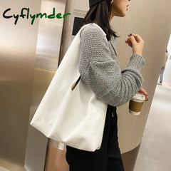 Cyflymder New Leather Totes Bags Women Casual Wild Ladies Hobos Handbags Large Capacity Shoulder