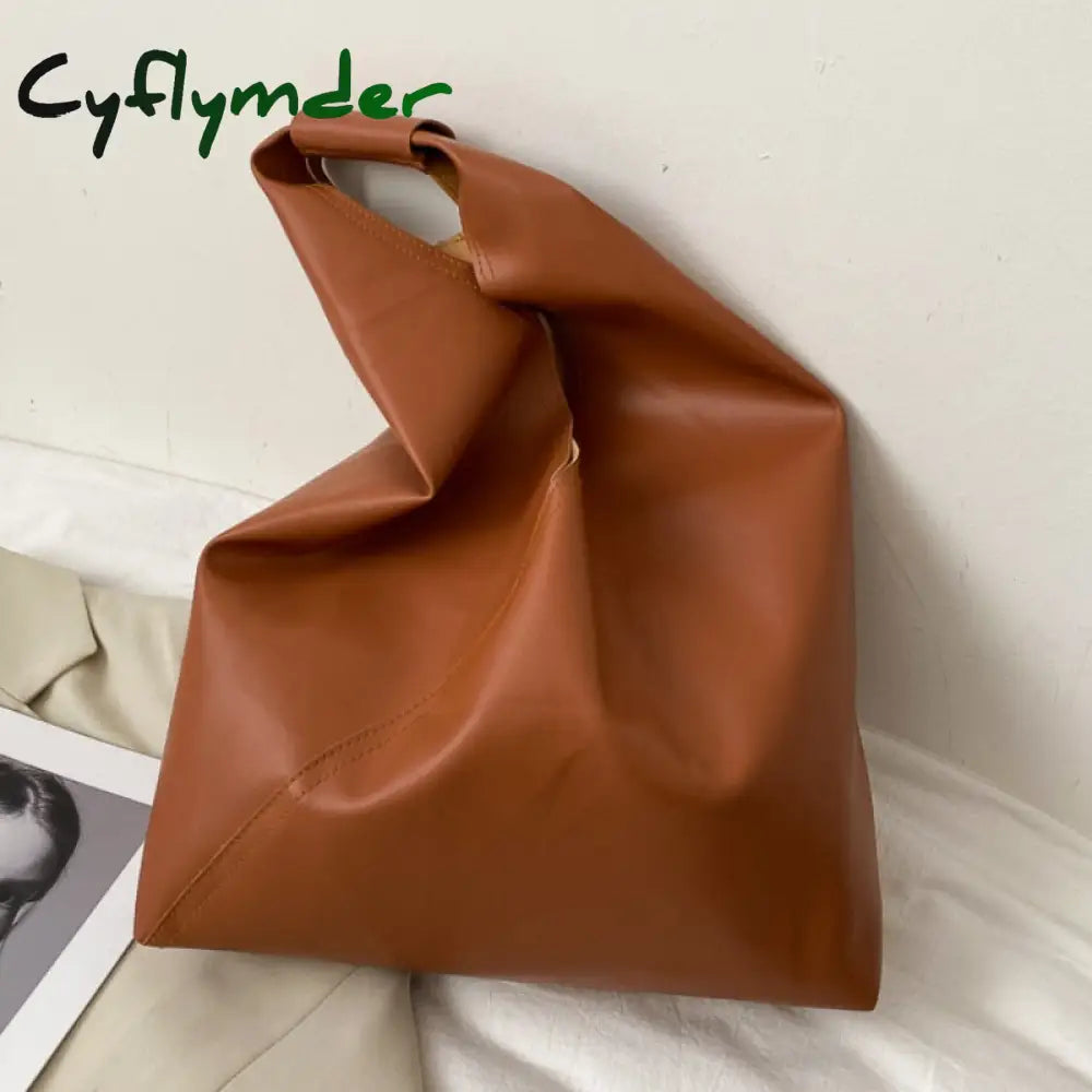 Cyflymder New Leather Totes Bags Women Casual Wild Ladies Hobos Handbags Large Capacity Shoulder