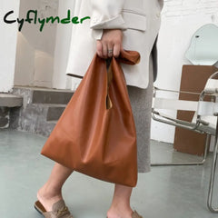 Cyflymder New Leather Totes Bags Women Casual Wild Ladies Hobos Handbags Large Capacity Shoulder