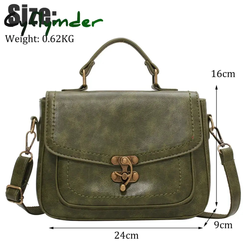 Cyflymder New Luxury Women Vintage Pu Leather Top-Handle Shoulder Bags Ladies Casual Flap Crossbody