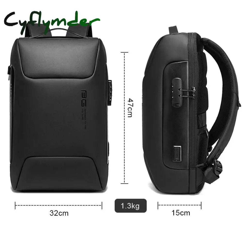 Cyflymder New Men Anti Theft Waterproof Backpack Laptop Organizer 15.6 Inch Daily Work Business