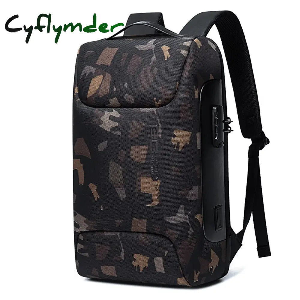 Cyflymder New Men Anti Theft Waterproof Backpack Laptop Organizer 15.6 Inch Daily Work Business