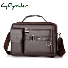 Cyflymder New Men Shoulder Bag For 10.4’’ Ipad Pu Leather Business Handbags Messenger Bags