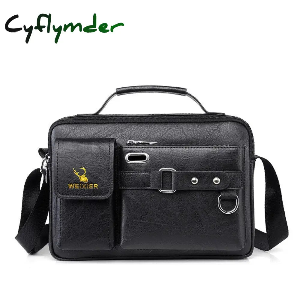 Cyflymder New Men Shoulder Bag For 10.4’’ Ipad Pu Leather Business Handbags Messenger Bags