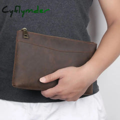 Cyflymder New Men’s Handbag Day Clutches Bags For Phone High Quality Genuine Leather Long Wallet