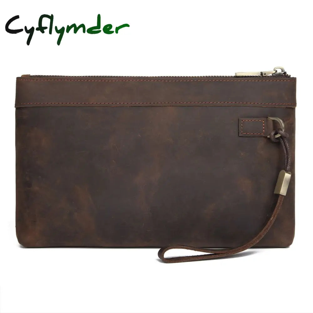 Cyflymder New Men’s Handbag Day Clutches Bags For Phone High Quality Genuine Leather Long Wallet