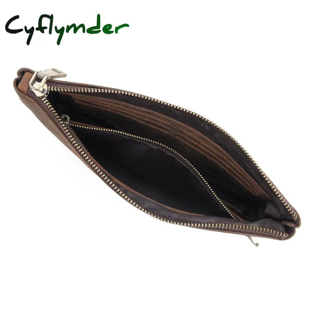 Cyflymder New Men’s Handbag Day Clutches Bags For Phone High Quality Genuine Leather Long Wallet