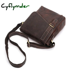 Cyflymder New Men’s Shoulder Bag Crazy Horse Leather Handbag For Man Business Briefcase Large