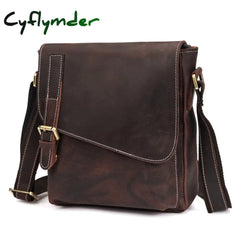 Cyflymder New Men’s Shoulder Bag Crazy Horse Leather Handbag For Man Business Briefcase Large