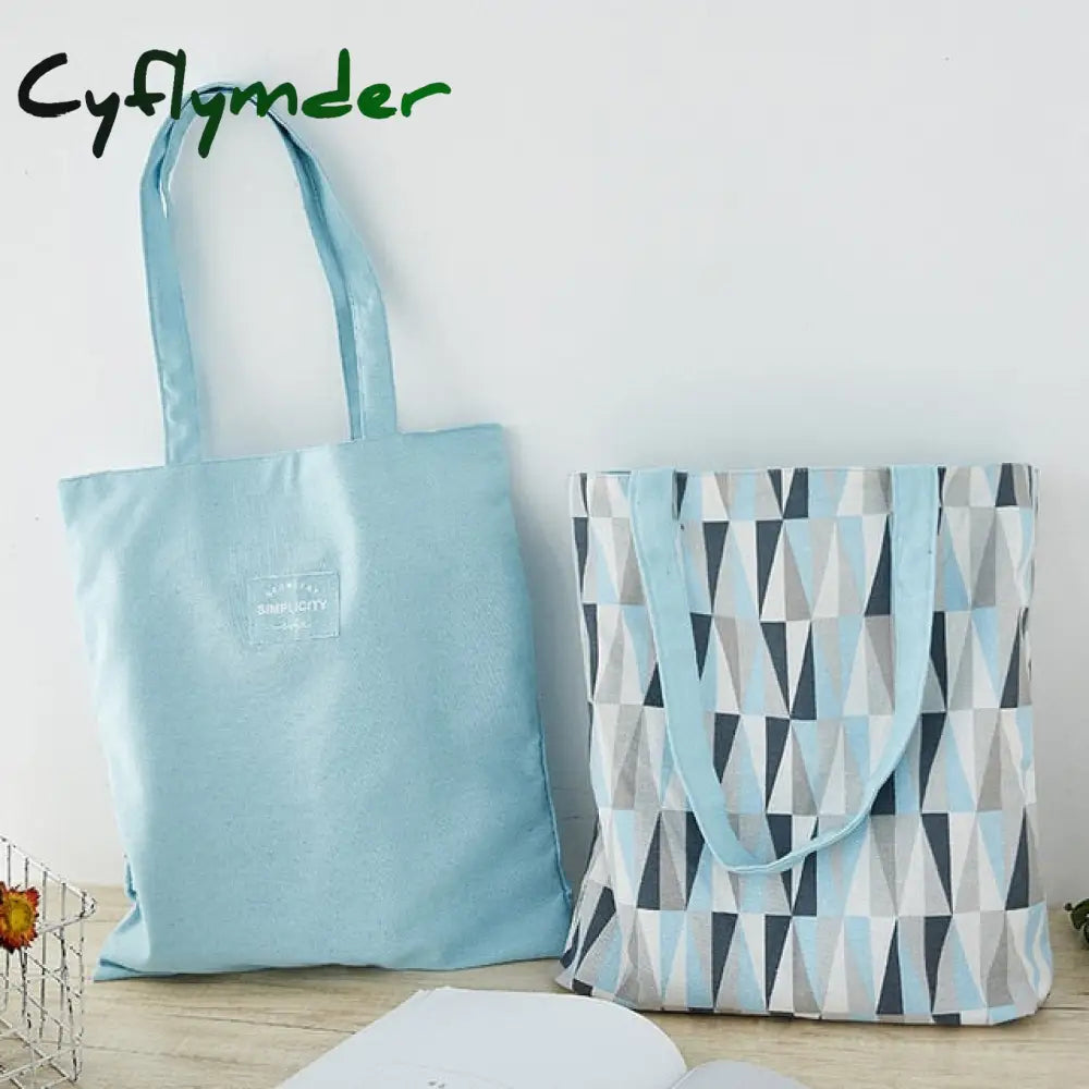 Cyflymder New Millet Wheat Fabric Double-Sided Dual-Use Cotton And Linen Pocket Handbag Shopping