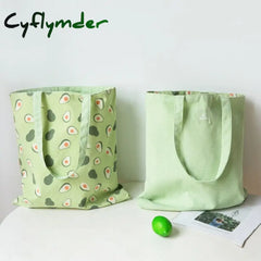 Cyflymder New Millet Wheat Fabric Double-Sided Dual-Use Cotton And Linen Pocket Handbag Shopping